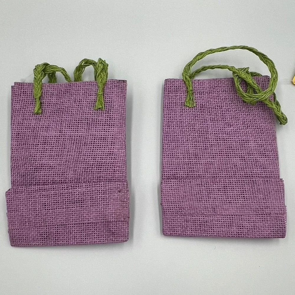 World Market Woven Gift Bags Kids OS Purple Brand New Easter Bunny Burlap 2pc